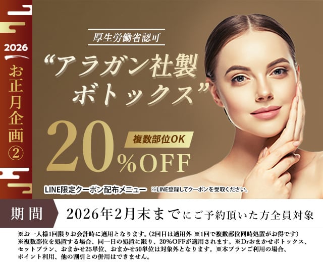 お正月企画 アラガン社製ボトックス20％OFF